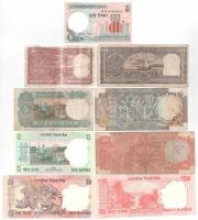 India 9xklf vegyes bankjegytétel T:I-III
India 9xdiff mixed banknote lot C:UNC-F