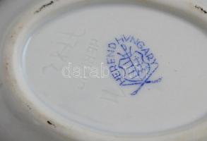 Herendi Viktória mintás mini tálka, jelzett, kézzel festett, kopott, 8x6 cm