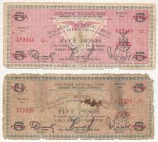 Fülöp-szigetek / Iloilo Currency Committee 1943. 5P (2x) T:IV Philippines / Iloilo Curreny Committee 1943. 5 Pesos (2x) C:G Krause P#S325