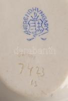 Herendi füles porcelán tálka, kézzel festett, jelzett, hibátlan, 8x6 cm