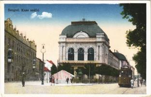 1944 Szeged, Hotel Kass szálloda, villamos. Traub B. és Társa kiadása (EK)