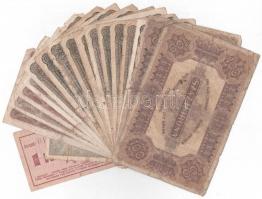 72db-os vegyes magyar korona bankjegy tétel 1920-ból + Cegléd 1919. 1K T:III-IV