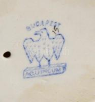 Aquincumi porcelán őzike, kézzel festett, jelzett, hibátlan, 10,5x8,5 cm