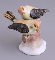 Aquincumi porcelán madárpár, kézzel festett, jelzett, hibátlan, m: 11 cm