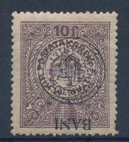 1919 Postatakarék fordított felülnyomással / inverted overprint. Signed: Bodor