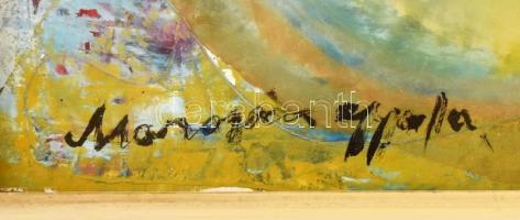 Marosán Gyula jelzéssel: Táj. Vegyes technika, karton. Üvegezett keretben. 27,5x39 cm