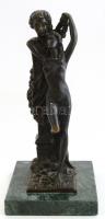 Claude Michel Clodion (1738-1814) után. Imádat. Bronz szobor, jelzett Clodion. Márvány talapzaton. / after Claude Michel Clodion: Worship. Bronze statue, signed. on marble pedestal 24 cm