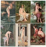 58 db RÉGI motívum képeslap: Stengel erotikus művész litho / 58 pre-1945 motive postcards: Stengel erotic litho art