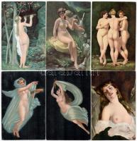 58 db RÉGI motívum képeslap: Stengel erotikus művész litho / 58 pre-1945 motive postcards: Stengel e...