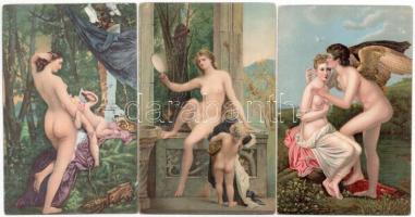 58 db RÉGI motívum képeslap: Stengel erotikus művész litho / 58 pre-1945 motive postcards: Stengel e...