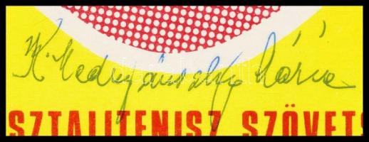 1974 Emléklap 50 éves a Magyar Asztalitenisz Szövetség. Mednyánszky Mária 18-szoros világbajnok aláí...