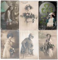 50 db RÉGI motívum képeslap: hölgyek / 50 pre-1945 motive postcards: lady