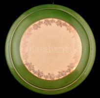 Chodzież lengyel porcelán bonbonier, matricás, kopásokkal, jelzett, m: 5,5 cm, d: 11 cm