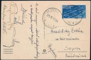 1935 Hadipuska világbajnokság magyar sportolói által aláírt képeslap / Riffle World Cup Hungarian contestants autograph signed postcard.