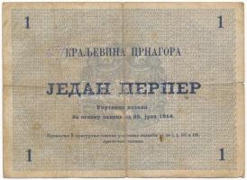Montenegró 1914. 1P alig olvasható bélyegzéssel T:III apró szakadások
Montenegro 1914. 1 Perpera wi...