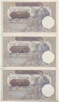 Szerbia / Német megszállás 1941. 100D (5x) 4+1 sorszámkövető felülbélyegzéssel, sorszámkövetők T:I- ...