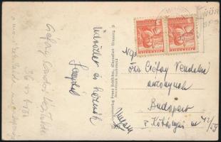 1937 Cséfay Sándor a magyarországi kézilabdasport megalapozójának aláírt képeslapja édesanyjának Ausztriából