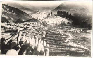 1944 Felsővisó, Viseu de Sus; fűrésztelep, farönkök / sawmill, logs. photo