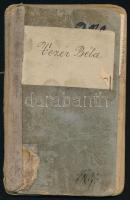 1909 Vezér Béla nyerges és fényező munkakönyve 1942-ig teljesen kitöltve, hadibélyegzésekkel, külföldi vízum pecsétekkel
