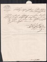 1860 Glauber Adolf kádármester fejléces levele és levélzárója