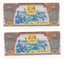 Laosz 1988. 500K (2x, sorszámkövető) T:I Laos 1988. 500 Kip (2x, sequential serials) C:UNC Krause P#31