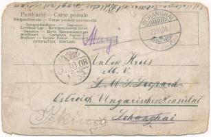 1908 Qingdao, Tsingtau, Kiautschou Bay concession; Tapantau, Marktplatz, Markthalle / market square ...