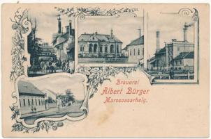 Marosvásárhely, Targu Mures; Albert Bürger sörfőzdéje / Brauerei / brewery. Art Nouveau, floral (r)