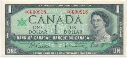 Kanada 1967. 1$ A Kanadai Konföderáció centenáriuma emlékkiadás T:III szép papír Canada 1967. 1 Dollar Centennial of Canadian Confederation commemorative issue C:F fine paper Krause 84