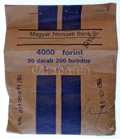 1993. 200Ft Ag MNB (20x) eredeti, lezárt Magyar Nemzeti Bank papírzacskóban, GYŐR és 1993-05-04 bélyegzésekkel