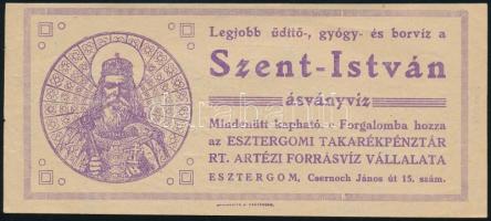 cca 1930 Esztergom Szent István ásványvíz számolócédula