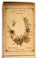 cca 1890 Blumen vom Heiligen Lande. A Szentföld képei és virágai, fa-borítású füzet szárított virágo...