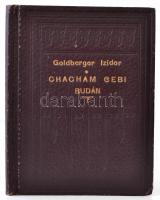 Goldberger Izidor (1876-1944): Chacham Cebi Budán. A címlap rajza Goldberger Erzsike munkája. Bp.,[1920], Szerzői, (Franklin-ny.), 1 t.+75 p. Első kiadás. Kiadói, vaknyomásos, egészvászon kötésben, kis kopásnyomokkal, jó állapotban.   Számozott (114./500) példány, kézzel számozott példány, a szerző aláírásával.   A szerző tatai rabbi volt, a holokauszt áldozata lett.  Ajándékozási sorokkal: Bar micveh alkalmából. 1924. III. 14. (Bar-micvó/bár micvá: A fiúk a vallás szerint akkor válnak nagykorúvá, amikor betöltik a tizenharmadik évüket. A tizenhárom éves fiút bár micvá-nak: ,,a parancsolat fia-nak hívják.)  Ritka!