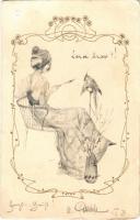 1904 Art Nouveau lady. M. M. Vienne Nr. 128. (EK)