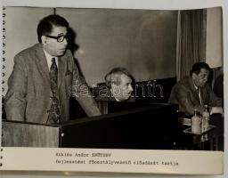 1974 Győr, VÁV-ERŐTERV-MVMT-ÉDÁSZ közös gyártmányismertető bemutatójáról készült fotók spirálos füze...