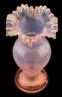 Rózsaszín üveg váza. Muranoi. Formába fújt, hibátlan 15,5 cm