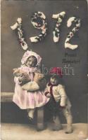 1912 Prosit Neujahr! / New Year greeting with children (Rb)