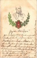1900 Franz Josef / I. Ferenc József / Franz Joseph I of Austria, Habsburg Emb. litho coat of arms (fl)