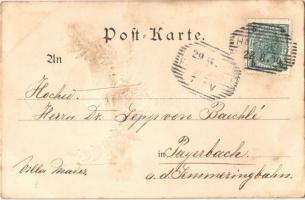 1900 Franz Josef / I. Ferenc József / Franz Joseph I of Austria, Habsburg Emb. litho coat of arms (f...