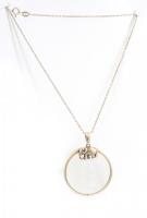 Ezüst (Ag) nyaklánc nagyítóval. jelzett, 17,3 g, 94 cm