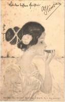 1900 Greek Virgin. Art Nouveau, Theo. Stroefer Serie 71. Nr. 9. s: Raphael Kirchner (fl)
