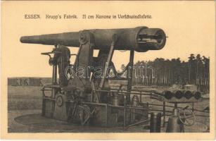 Essen, Krupps Fabrik, 21 cm Kanone in Verschwindlafette / German cannon in in disappearing gun