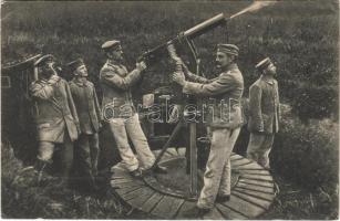 1916 Das Deutsche Heer Serie, Ballon Abwehr Kanone im Feuer / WWI German military, Balloon defense cannon in the fire (EK)