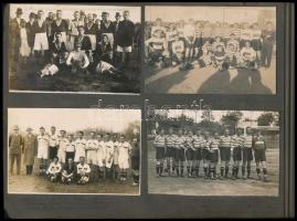 cca 1920-1940 MVSC (Miskolci Vasutas Sport Club) csoportképek, 6db, fotóalbumi kartonra ragasztva, 6x14 cm és 15x22 cm közötti méretekben