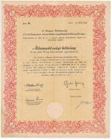 Budapest 1946. A Magyar Köztársaság 4%-al kamatozó búzaértékben megállapított államadóssága 10kg búza pénzbeli egyenértékéről, szárazpecséttel T:III szakadás