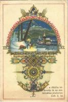 1943 Boldog Magyar Karácsonyt boldog újesztendőt! / Hungarian irredenta Christmas and New Year greeting art postcard s: Bozó (EB)