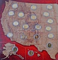 Amerikai Egyesült Államok 1999-2008. 1/4$ Cu-Ni "50 Állam" (50xklf) teljes sorozat, az érm...