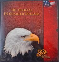 Amerikai Egyesült Államok 1999-2008. 1/4$ Cu-Ni "50 Állam" (50xklf) teljes sorozat, az érm...