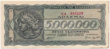 Görögország 1944. 5.000.000D T:III Greece 1944. 5.000.000 Drachmai C:F Krause P#122.a