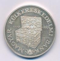 Lebó Ferenc (1960-) 1990. Magyar Külkereskedelmi Bank 1950-1990 / Hungarian Trade Foreign Bank jelzett Ag emlékérem (35,97g/0.925/42,5mm) T:2 (PP)