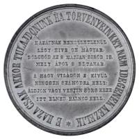 1861. "Országgyűlési Emlék" Sn emlékérem. "HON SZERETET 'S EGYETÉRTÉSBE VAN ERŐ ...